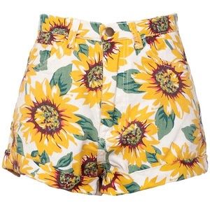 CHIOe’s Sunflower Denim Shorts